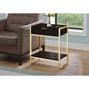 Monarch Specialties Accent Table - 24"H / Espresso / Gold Metal I 3486